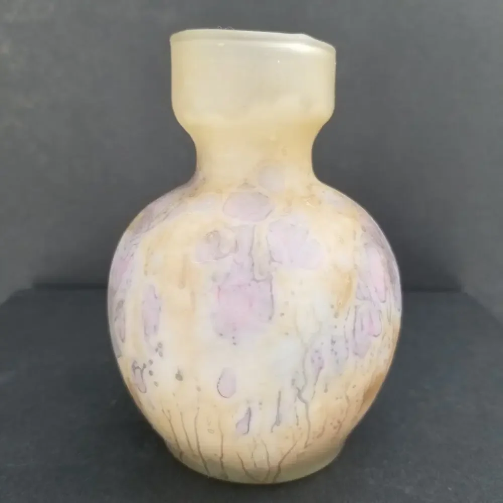 Handblown Glass Vase Petite Alcohol Ink Hand painted 5
